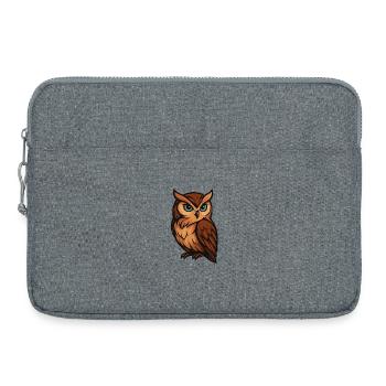 Tawny Owl Cartoon Owl in Warm Brown - Laptop bag 15" - heather grey - Front