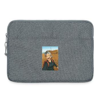 Laughter in the mountains animates adventurer - Laptop bag 15" - heather grey - Front