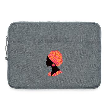 Afrique Femme africaine Design traditionnel - Sacoche pour ordinateur portable 15 pouces - gris chiné - Devant