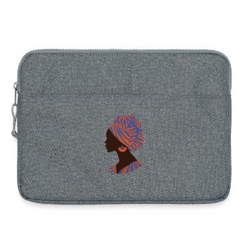 Afrique Femme africaine Design traditionnel - Sacoche pour ordinateur portable 15 pouces - gris chiné - Devant