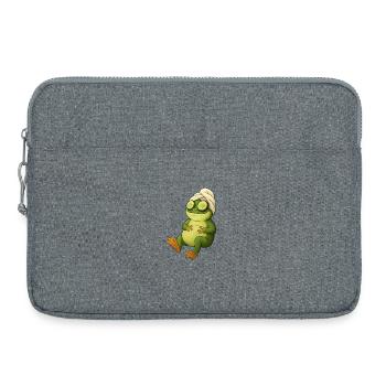Gurkenmasken-Frosch im Spa - Laptoptasche 15" - Grau meliert - Vorne