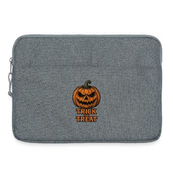 Halloween Pumpkin - Trick or Treat - Laptop bag 15" - heather grey - Front