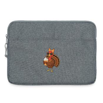 Truthahn Kaffee Liebhaber Lustig Thanksgiving Vibe - Laptoptasche 15" - Grau meliert - Vorne