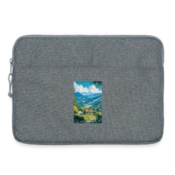 Illustration of a japan landscape - Laptop bag 15" - heather grey - Front