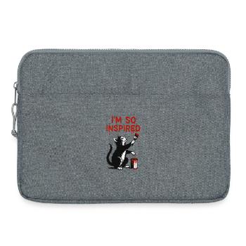 Conception inspirée de l’art du chat - Sacoche pour ordinateur portable 15 pouces - gris chiné - Devant