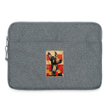 Illustration of a dog - Sacoche pour ordinateur portable 15 pouces - gris chiné - Devant