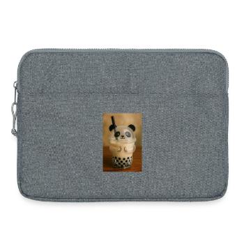 Panda Bubble Tea Cup Grafik - Laptoptasche 15" - Grau meliert - Vorne