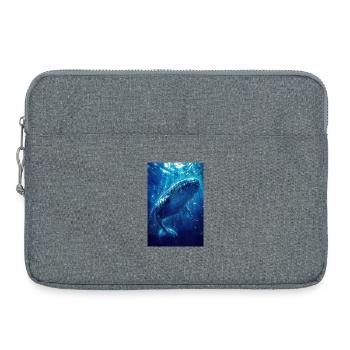 Illustration of a whale - Laptop bag 15" - heather grey - Front