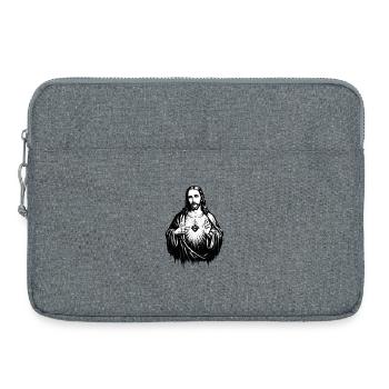 Heart of Jesus Light Sign - Laptop bag 15" - heather grey - Front