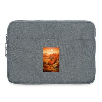 Illustration of a desert landscape - Laptop bag 15" - heather grey - Front