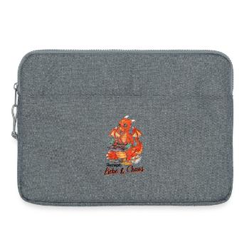 Witziger Drache Plätzchen Backen Weihnachten - Laptoptasche 15" - Grau meliert - Vorne