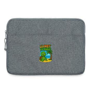 Lloret de Mar turtle cartoon beach - Laptop bag 15" - heather grey - Front