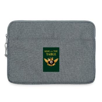 Roi du billard – Le design Royal 8 Ball - Sacoche pour ordinateur portable 15 pouces - gris chiné - Devant