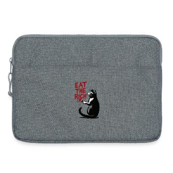 Texte de la Goutte Rouge du Chat Noir - Sacoche pour ordinateur portable 15 pouces - gris chiné - Devant