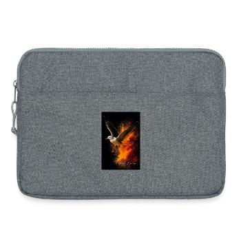 Möwenflug vor Feuerstaub - Laptoptasche 15" - Grau meliert - Vorne