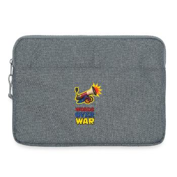 WORDS OVER WAR #3 - let's talk - Laptop bag 15" - heather grey - Front
