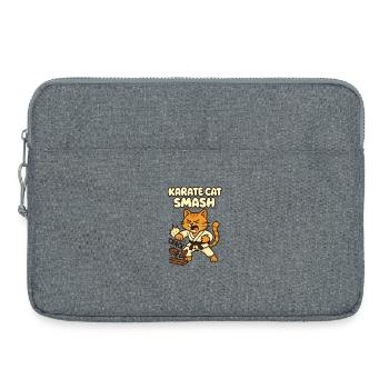 Karate Katze Smash - Laptoptasche 15" - Grau meliert - Vorne