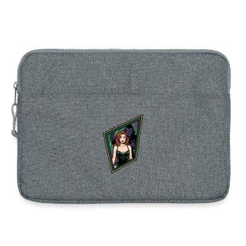 Ingwer-Pin-up mit Vampir - Laptoptasche 15" - Grau meliert - Vorne