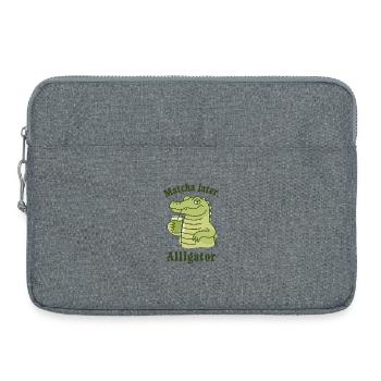 Matcha plus tard, alligator dit la tendance du thé vert - Sacoche pour ordinateur portable 15 pouces - gris chiné - Devant