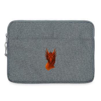 Flammender Lowpoly Drache - Laptoptasche 15" - Grau meliert - Vorne