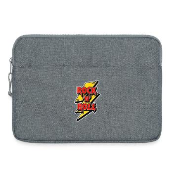 Rock N Roll Lightning Bolt Emblem - Laptoptasche 15" - Grau meliert - Vorne