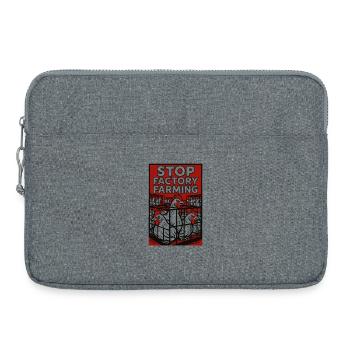 Stop Factory Farming Poster - Laptop bag 15" - heather grey - Front