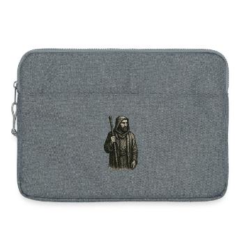 Mystischer Hirte – Dunkle Vintage Illustration - Laptoptasche 15" - Grau meliert - Vorne