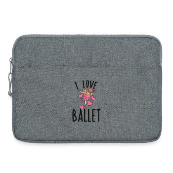 J’adore les cœurs de danseurs de ballet - Sacoche pour ordinateur portable 15 pouces - gris chiné - Devant