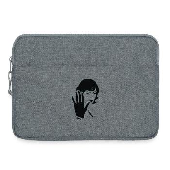 Linienhand Portrait Retro - Laptoptasche 15" - Grau meliert - Vorne