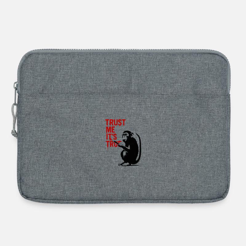 Trust Me It's True Monkey Graffiti - Laptop bag 15" - heather grey