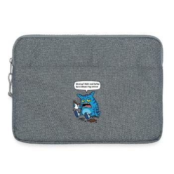 Montag? Nicht mal Kaffee hilft - Zooki Monster - Laptoptasche 15" - Grau meliert - Vorne
