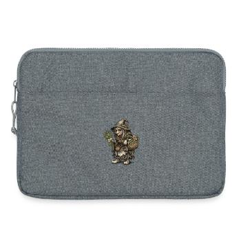 Sorcière des herbes | Sorcière de la récolte avec panier et herbes - Sacoche pour ordinateur portable 15 pouces - gris chiné - Devant