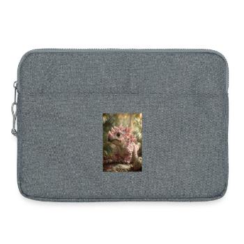 Rosa Stegosaurus im Ember Forest - Laptoptasche 15" - Grau meliert - Vorne