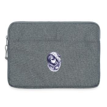 Blaue Hülle: Gesichtslose Figur - Laptoptasche 15" - Grau meliert - Vorne