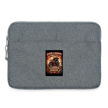 Love & Motorcycle: Ride Forever - Laptoptasche 15" - Grau meliert - Vorne