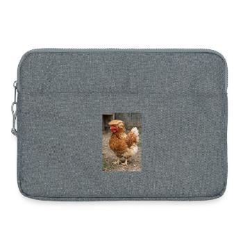Huhn mit Haarpracht Retro - Laptoptasche 15" - Grau meliert - Vorne