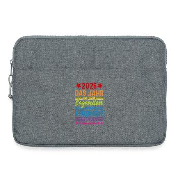 Jugendweihe 2026 Legenden beenden Ihre Kindheit - Laptoptasche 15" - Grau meliert - Vorne