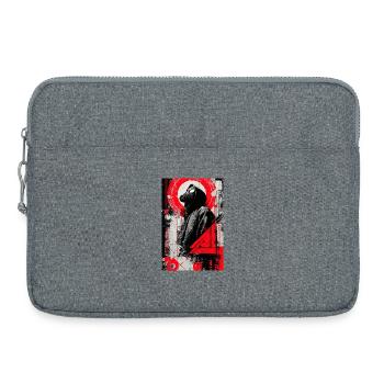 Masque à gaz de style géométrique - Sacoche pour ordinateur portable 15 pouces - gris chiné - Devant