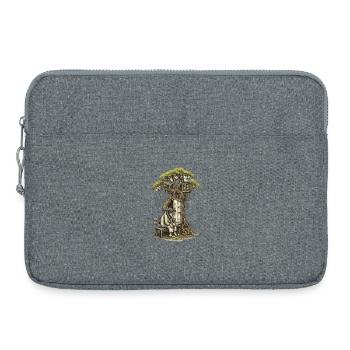 Alte Frau auf der Bank | Baumhaus der Erinnerungen - Laptoptasche 15" - Grau meliert - Vorne