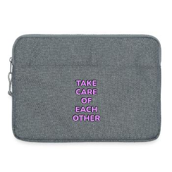 Prenez soin les uns des autres - Sacoche pour ordinateur portable 15 pouces - gris chiné - Devant