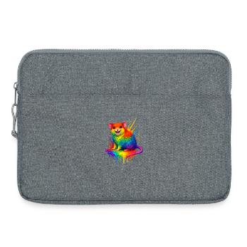 Souris arc-en-ciel dans la tache de peinture - Sacoche pour ordinateur portable 15 pouces - gris chiné - Devant