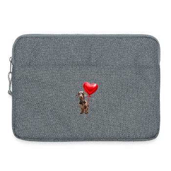 Ballon Cœur de Teckel - Sacoche pour ordinateur portable 15 pouces - gris chiné - Devant