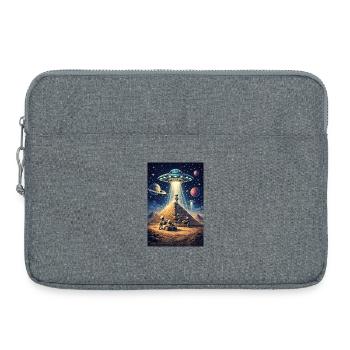 OVNI de la pyramide extraterrestre - Sacoche pour ordinateur portable 15 pouces - gris chiné - Devant