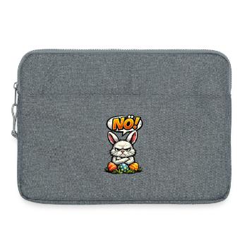 NÖ Hase Ostern Geschenk - Laptoptasche 15" - Grau meliert - Vorne