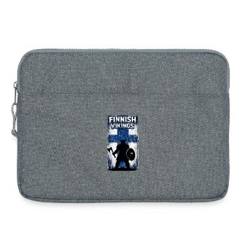 Finnische Wikinger – Flagge des Wikingerkriegers Finnlands - Laptoptasche 15" - Grau meliert - Vorne