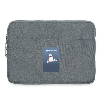 Les lundis, c’est dur à faire un humour de requin - Sacoche pour ordinateur portable 15 pouces - gris chiné - Devant