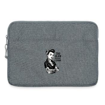 Pin-Up Rockabella : Fille tatouée hors-la-loi & veste en cuir - Sacoche pour ordinateur portable 15 pouces - gris chiné - Devant