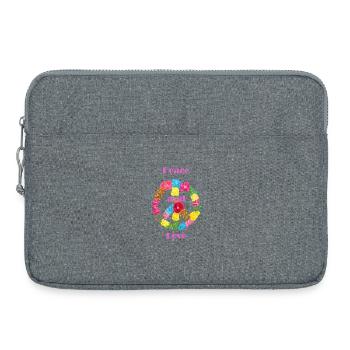 Signe de paix des Fleurs - Sacoche pour ordinateur portable 15 pouces - gris chiné - Devant
