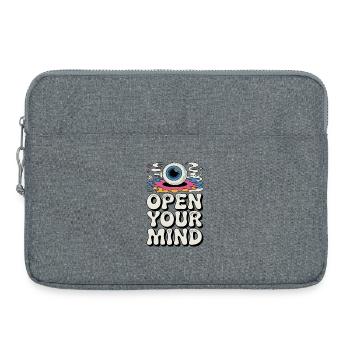  Open Your Mind Psychedelic Auge Retro Hippie - Sacoche pour ordinateur portable 15 pouces - gris chiné - Devant