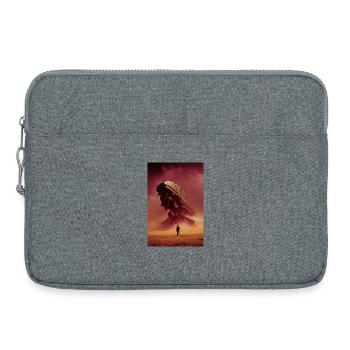 Pilote solitaire face à un mécha du désert - Sacoche pour ordinateur portable 15 pouces - gris chiné - Devant